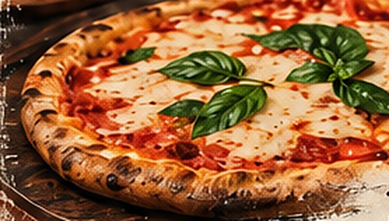 Pizza garnie de mozzarella et de basilic frais
